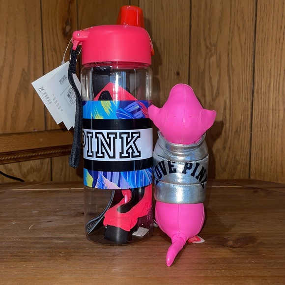 Victoria’s Secret PINK collegiate water bottle with extras! NEW! - Picture 2 of 3